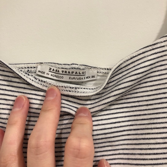 Zara bodycon dress black white striped size S - Picture 3 of 3